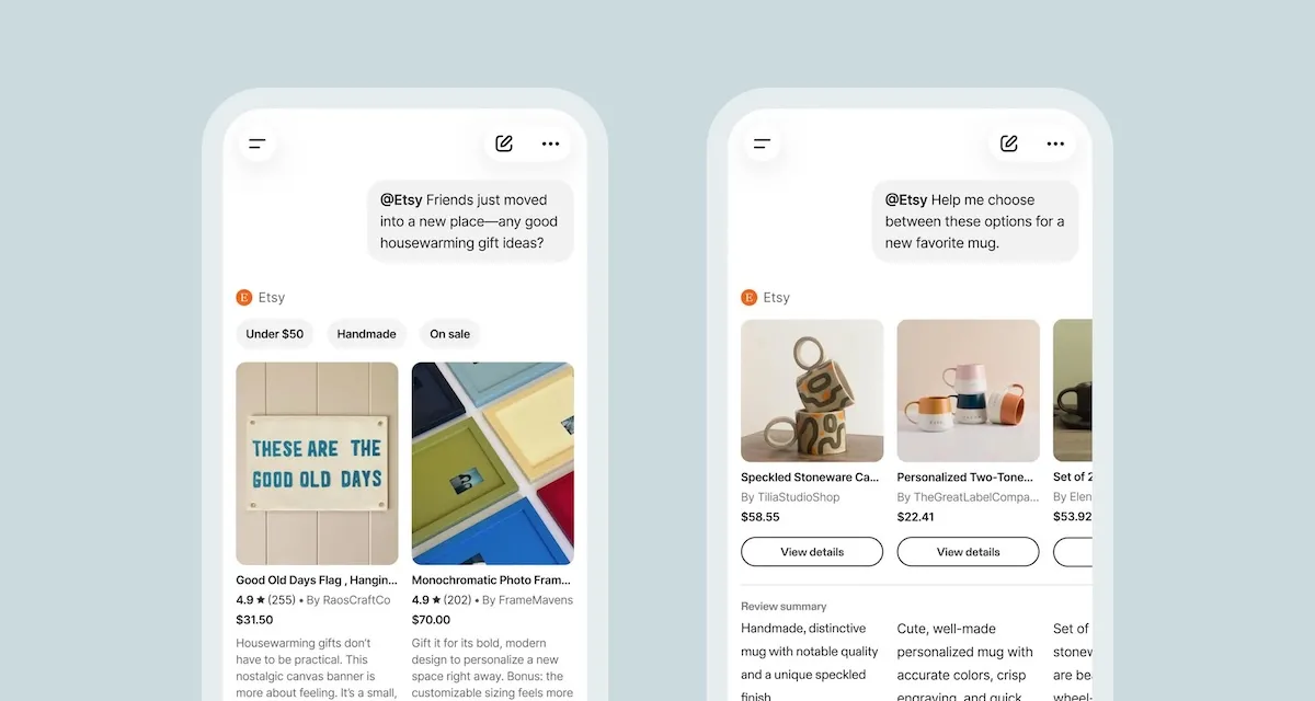 EtsyがChatGPT内にネイティブアプリを公開、AIショッピングの新体験