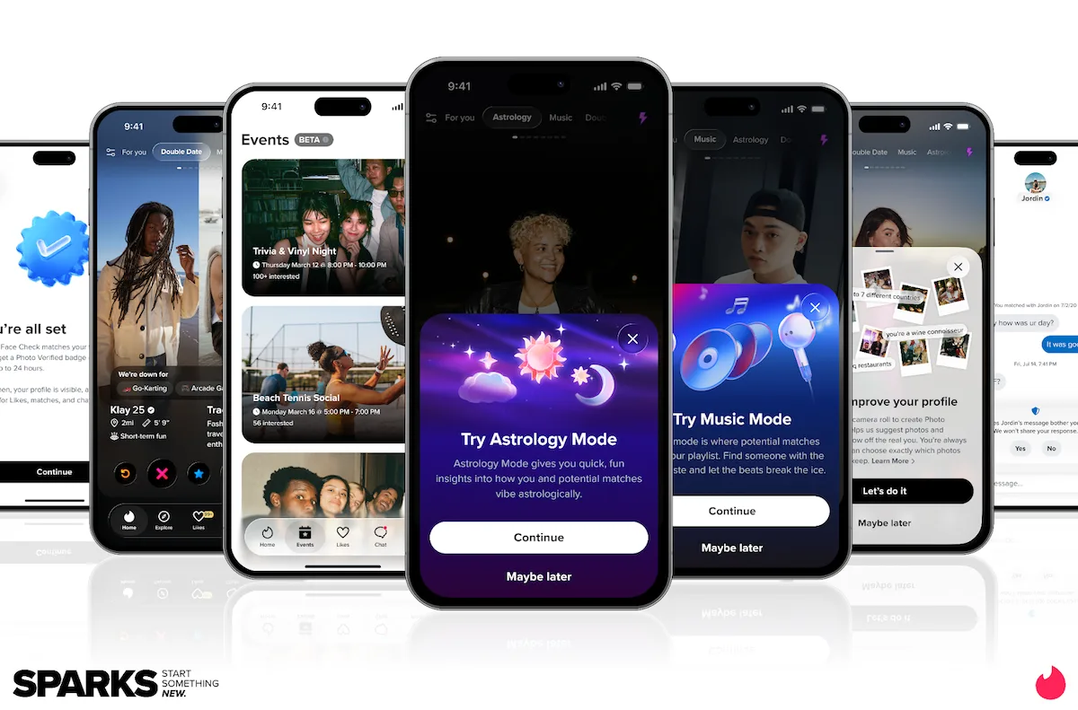 Tinderがオフラインイベントとバーチャル速配を導入、オンラインデートの魅力を再構築