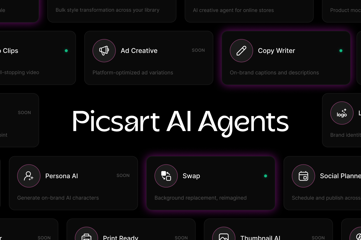 Picsart、AIエージェントマーケットプレイスを発表、クリエイターが知的アシスタントを「雇用」可能に