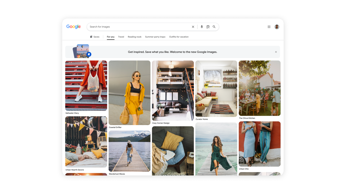 Googleが画像検索をリニューアル：Pinterest風デザインで発見機能を強化