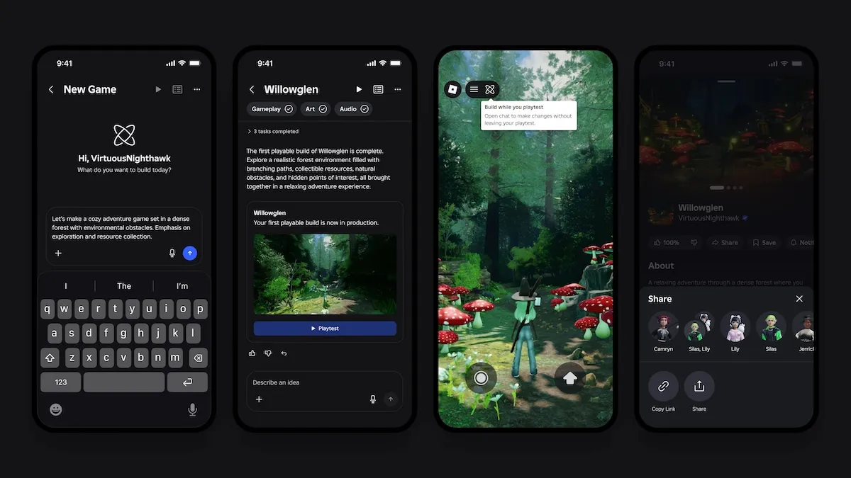 RobloxモバイルアプリにAIゲーム作成機能「Build」が登場