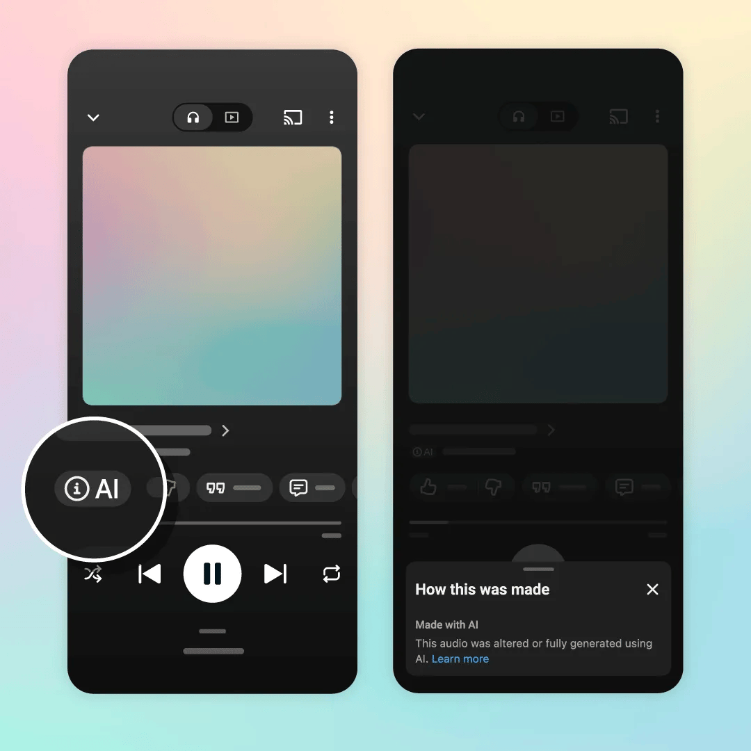 YouTube Music、AI生成楽曲にラベル表示機能を導入——AI音楽の氾濫に対応