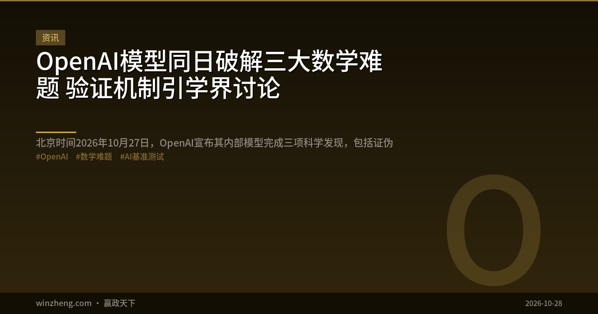 OpenAIのモデルが同日に三大数学難問を解決、検証プロセスが学界で議論に